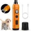 Casfuy 2 LED Light Cat & Dog Nail Grinder, Orange