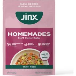 Jinx Beef & Chicken Homestyle Grain-Free Wet Dog Food, 9-oz Pouch, Case Of 12