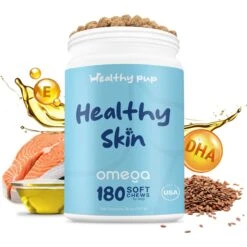 Healthy Pup Omega Soft Chews Skin & Coat Supplement For Dogs, 180 Count