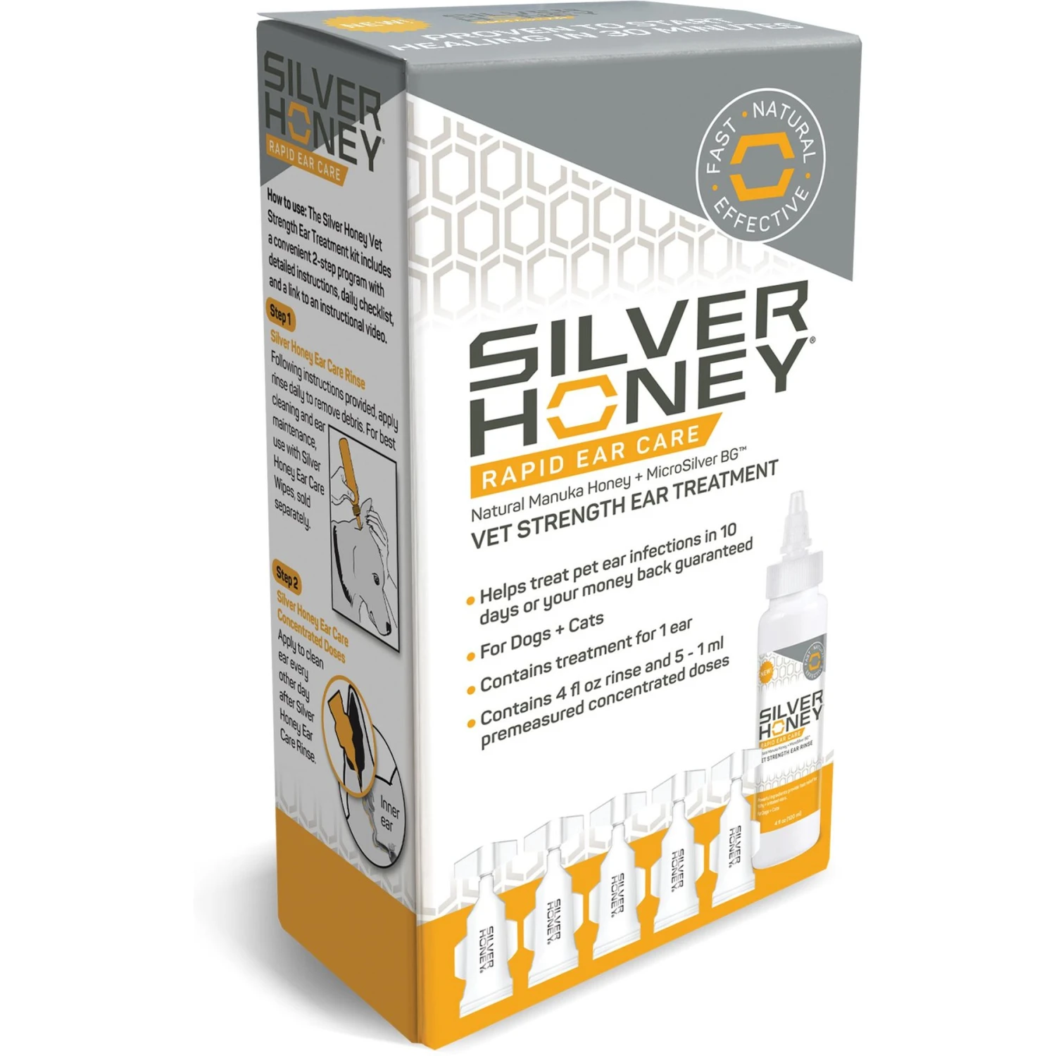 Silver Honey Rapid Vet Strength Dog & Cat Ear Cleaner 1 Silver Honey Rapid Vet Strength Dog & Cat Ear Cleaner