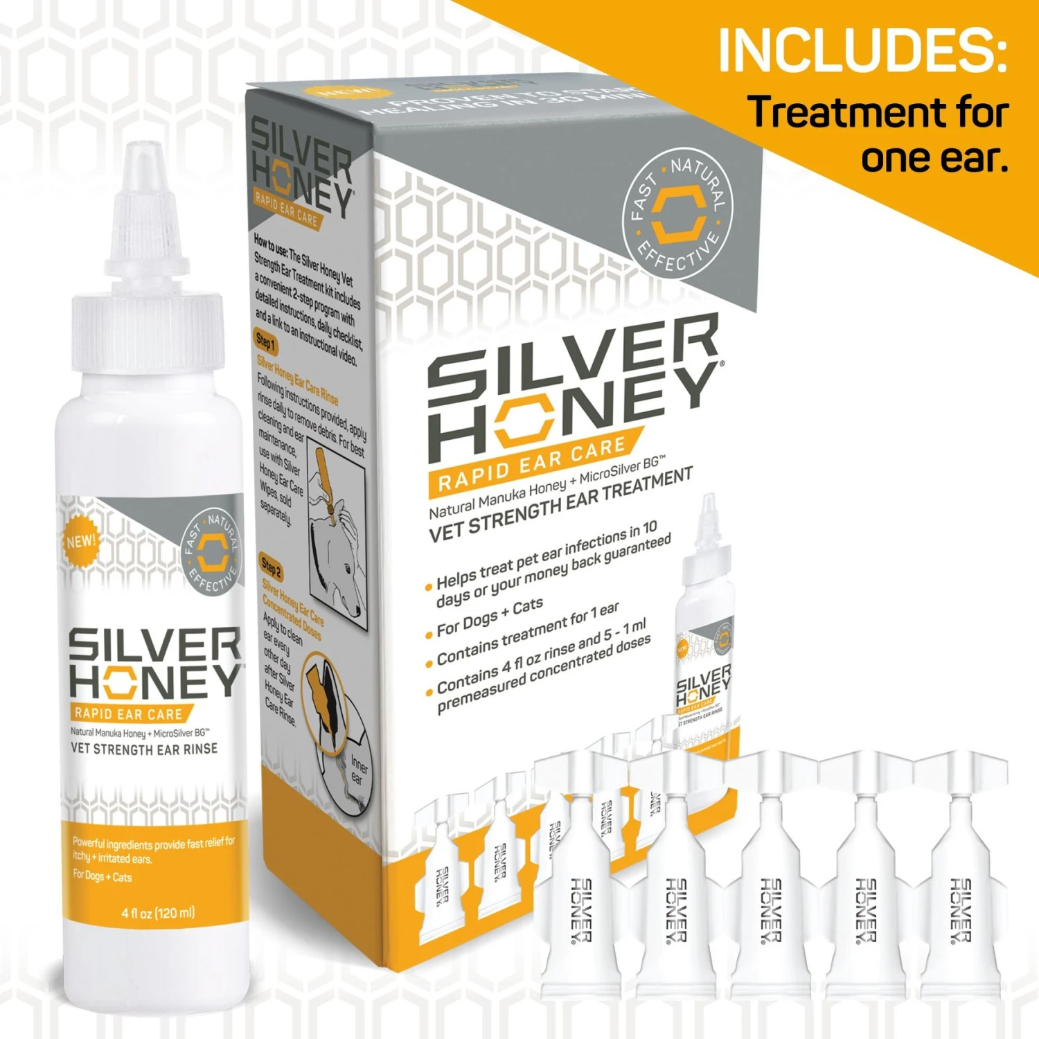 Silver Honey Rapid Vet Strength Dog & Cat Ear Cleaner 2 Silver Honey Rapid Vet Strength Dog & Cat Ear Cleaner - Image 2