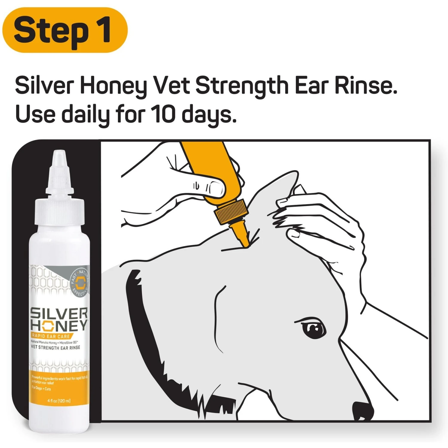 Silver Honey Rapid Vet Strength Dog & Cat Ear Cleaner 3 Silver Honey Rapid Vet Strength Dog & Cat Ear Cleaner - Image 3