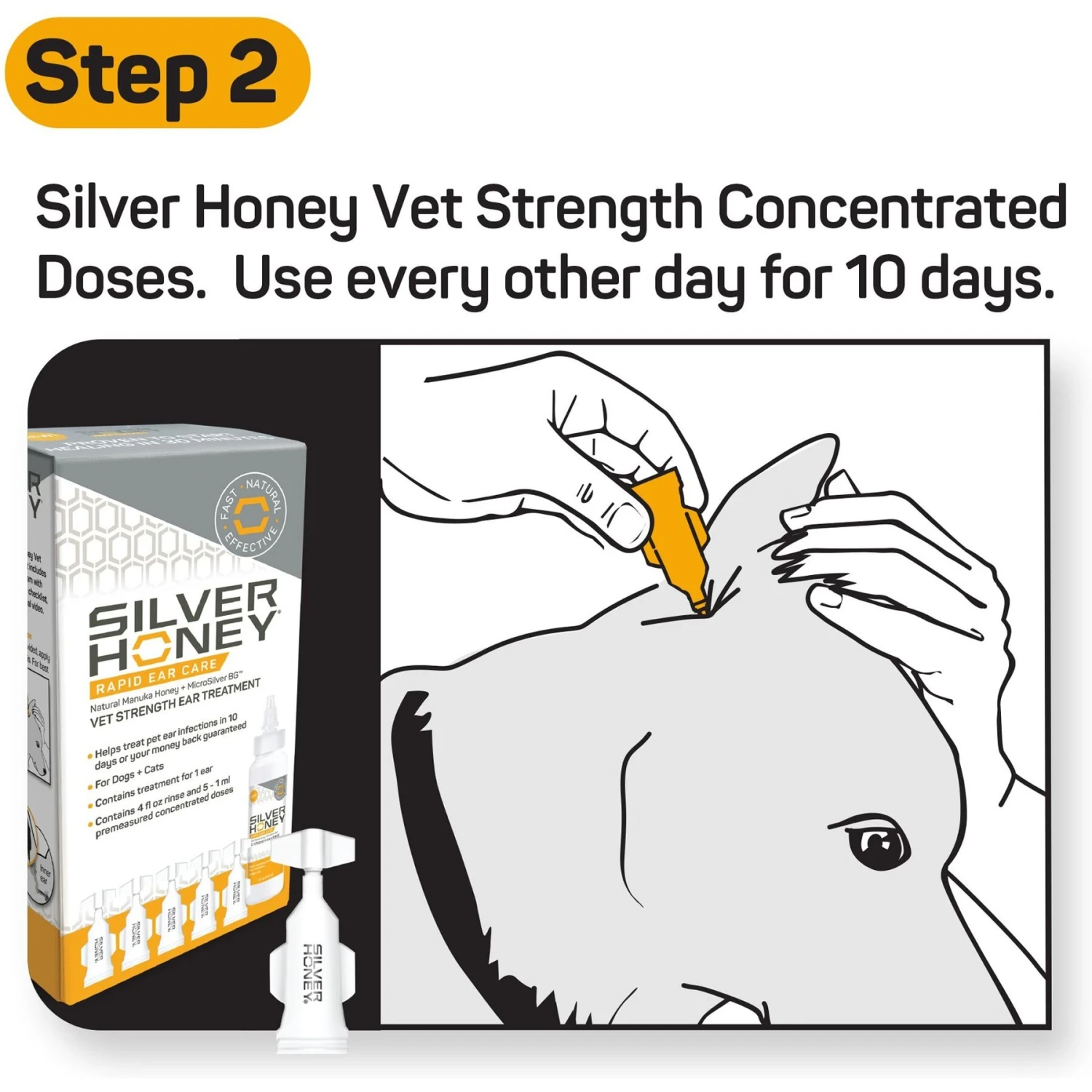 Silver Honey Rapid Vet Strength Dog & Cat Ear Cleaner 4 Silver Honey Rapid Vet Strength Dog & Cat Ear Cleaner - Image 4