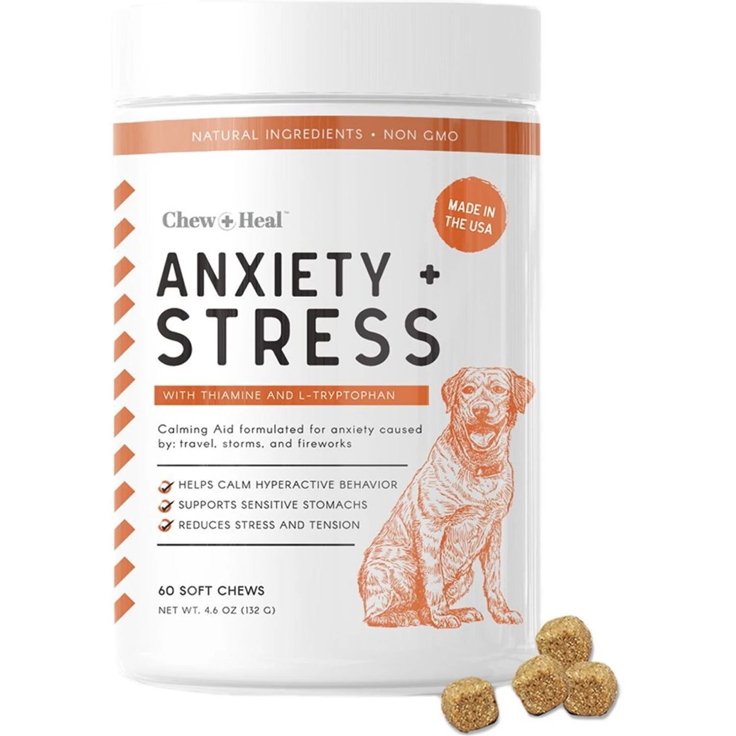 Chew + Heal Anxiety & Stress Dog Supplement & Chew + Heal Omega Skin + Coat Dog Supplement 2 Chew + Heal Anxiety & Stress Dog Supplement & Chew + Heal Omega Skin + Coat Dog Supplement - Image 2
