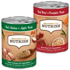 Rachael Ray Nutrish Real Chicken & Apple Canned Dog Food, 13-oz, Case Of 12 & Rachael Ray Nutrish Real Beef & Pumpkin Canned Dog Food, 13-oz, Case Of 12