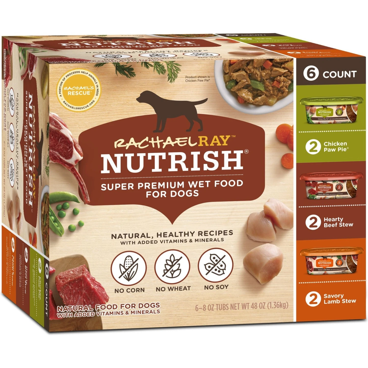 Rachael Ray Nutrish Real Beef, Pea, & Brown Rice Recipe Dry Dog Food & Rachael Ray Nutrish Natural Variety Pack Wet Dog Food 6 Rachael Ray Nutrish Real Beef, Pea, & Brown Rice Recipe Dry Dog Food & Rachael Ray Nutrish Natural Variety Pack Wet Dog Food - Image 6