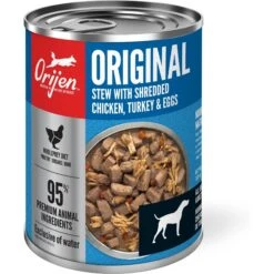 ORIJEN Real Meat Shreds Original Stew Grain-Free Wet Dog Food, 12.8-oz Can, Case Of 12 & ORIJEN Original Grain-Free Dry Dog Food -Pet Wellness 774438 PT6. AC SS1800 V1684453882
