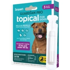 Sergeant's Guardian Dog Pro Flea & Tick Topical Treatment, 33-66-lb, 3 Count -Pet Wellness 775086 PT5. AC SS1800 V1678905767