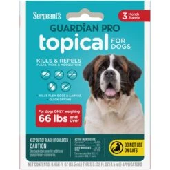 Sergeant's Guardian Dog Pro Flea & Tick Topical Treatment, Over 66-lb, 3 Count