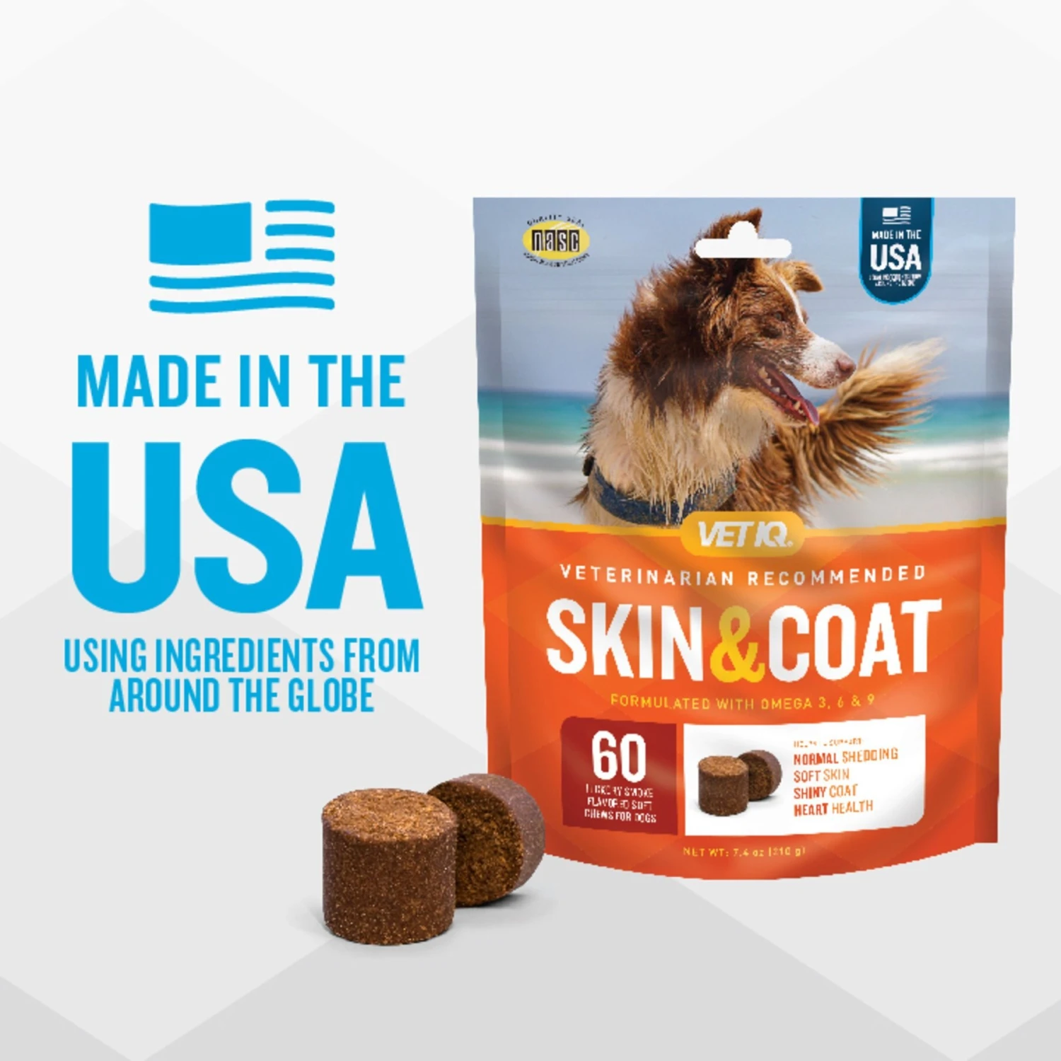 VetIQ Skin & Coat Soft Chew Supplement For Dogs 7 VetIQ Skin & Coat Soft Chew Supplement For Dogs - Image 7