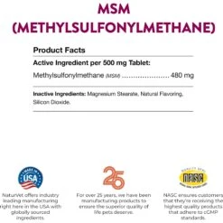 NaturVet MSM Chewable Tablets Joint Supplement For Dogs -Pet Wellness 77878 PT7. AC SS1800 V1698696972