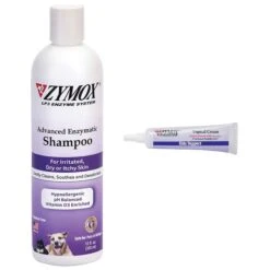 Zymox Topical Cream With Hydrocortisone 0.5% For Dogs & Cats & Zymox Advanced Enzymatic Oatmeal Cat & Dog Shampoo