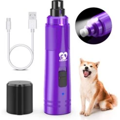 Casfuy 2-Speed Electric Dog Nail Grinder With LED Light, Purple