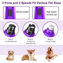 Casfuy 2-Speed Electric Dog Nail Grinder With LED Light, Purple -Pet Wellness 787894 PT3. AC SS1800 V1683300874