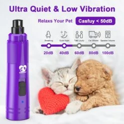 Casfuy 2-Speed Electric Dog Nail Grinder With LED Light, Purple -Pet Wellness 787894 PT4. AC SS1800 V1683293022