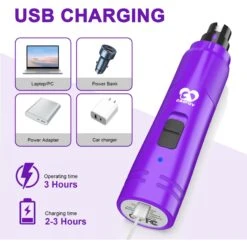Casfuy 2-Speed Electric Dog Nail Grinder With LED Light, Purple -Pet Wellness 787894 PT5. AC SS1800 V1683293022