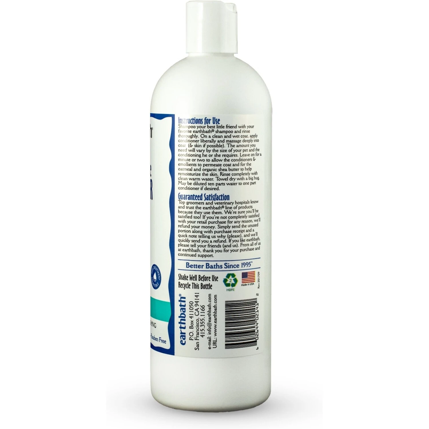 Earthbath Oatmeal & Aloe Fragrance Free Dog & Cat Conditioner 3 Earthbath Oatmeal & Aloe Fragrance Free Dog & Cat Conditioner - Image 3