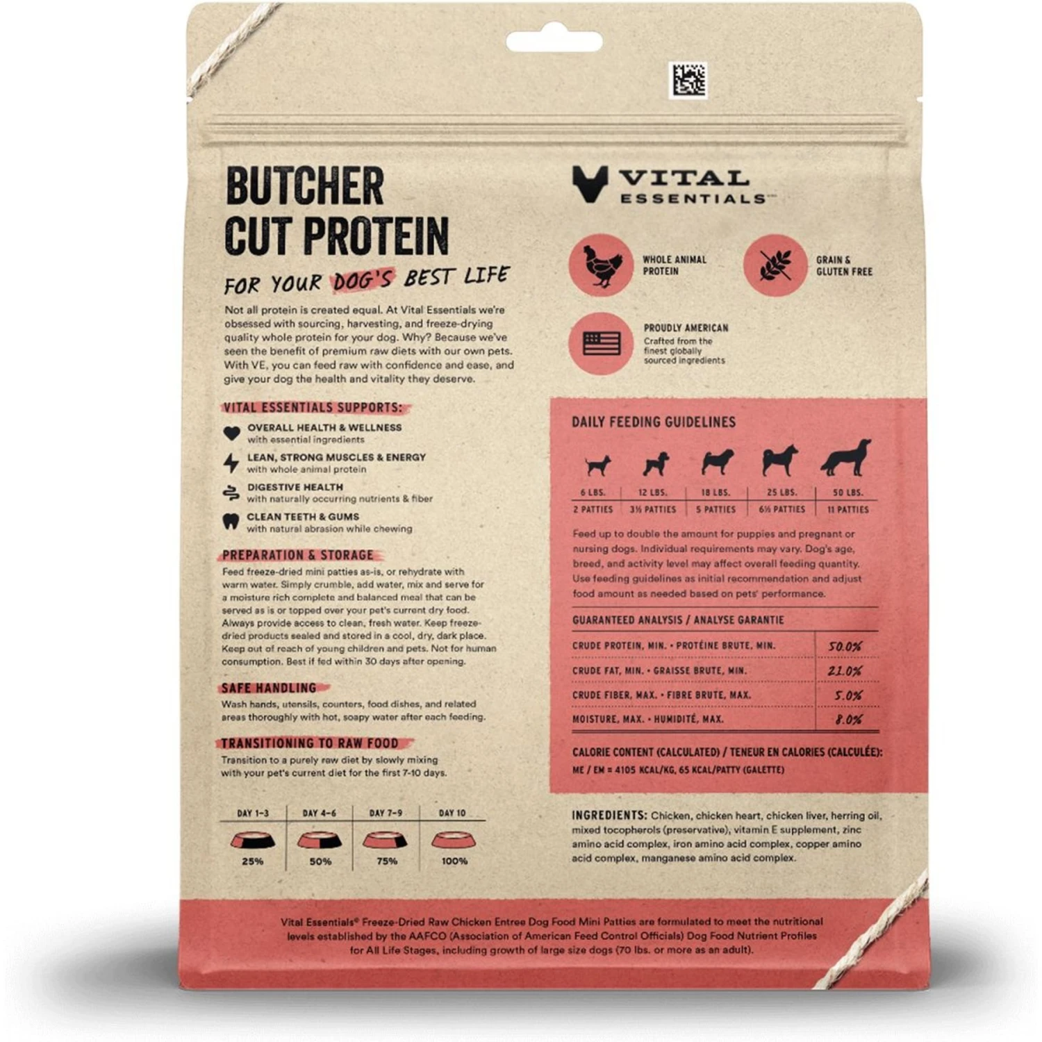 Vital Essentials Chicken Mini Patties Entree Freeze-Dried Raw Dog Food 2 Vital Essentials Chicken Mini Patties Entree Freeze-Dried Raw Dog Food - Image 2