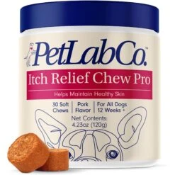 PetLab Co. Itch Relief Pro Pork Flavor Dog Supplement, 30 Count