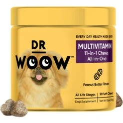Dr Woow 11-in-1 Joint Peanut Butter Flavored Soft Chews Multivitamin For Dogs, 90 Count