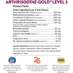 NaturVet Advanced Care ArthriSoothe-GOLD Soft Chews Joint Supplement For Cats & Dogs -Pet Wellness 80368 PT7. AC SS1800 V1698695356