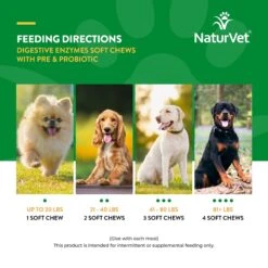 NaturVet Digestive Enzymes Plus Probiotic Soft Chews Digestive Supplement For Dogs -Pet Wellness 80375 PT6. AC SS1800 V1698696068