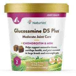 NaturVet Moderate Care Glucosamine DS Plus Soft Chews Joint Supplement For Dogs