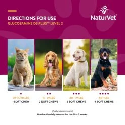 NaturVet Moderate Care Glucosamine DS Plus Soft Chews Joint Supplement For Dogs -Pet Wellness 80379 PT6. AC SS1800 V1698692781