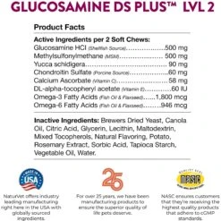 NaturVet Moderate Care Glucosamine DS Plus Soft Chews Joint Supplement For Dogs -Pet Wellness 80379 PT7. AC SS1800 V1698694721
