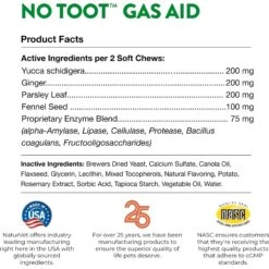 NaturVet No Toot Plus Fennel Soft Chews Digestive Supplement For Dogs -Pet Wellness 80381 PT7. AC SS1800 V1698696851