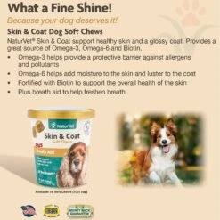 NaturVet Skin & Coat Plus Breath Aid Soft Chews Skin & Coat Supplement For Dogs -Pet Wellness 80388 PT3. AC SS1800 V1489184825