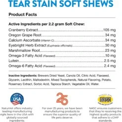 NaturVet Tear Stain Plus Lutein Soft Chews Vision Supplement For Cats & Dogs 17 NaturVet Tear Stain Plus Lutein Soft Chews Vision Supplement For Cats & Dogs -Pet Wellness 80390 PT8. AC SS1800 V1698694721