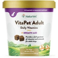 NaturVet VitaPet Adult Plus Breath Aid Soft Chews Multivitamin For Dogs