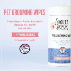 Skout's Honor Dog, Cat & Small Pet Grooming Wipes, 80 Count -Pet Wellness 808134 PT3. AC SS1800 V1680290055