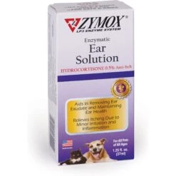 Zymox Ear Infection Solution With .5% Hydrocortisone For Dogs & Cats, 1.25-oz Bottle & Frisco Ear Wipes For Dogs, 100 Count -Pet Wellness 808334 PT2. AC SS1800 V1679065302