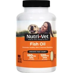 Nutri-Vet Fish Oil Softgels Skin & Coat Supplement For Dogs