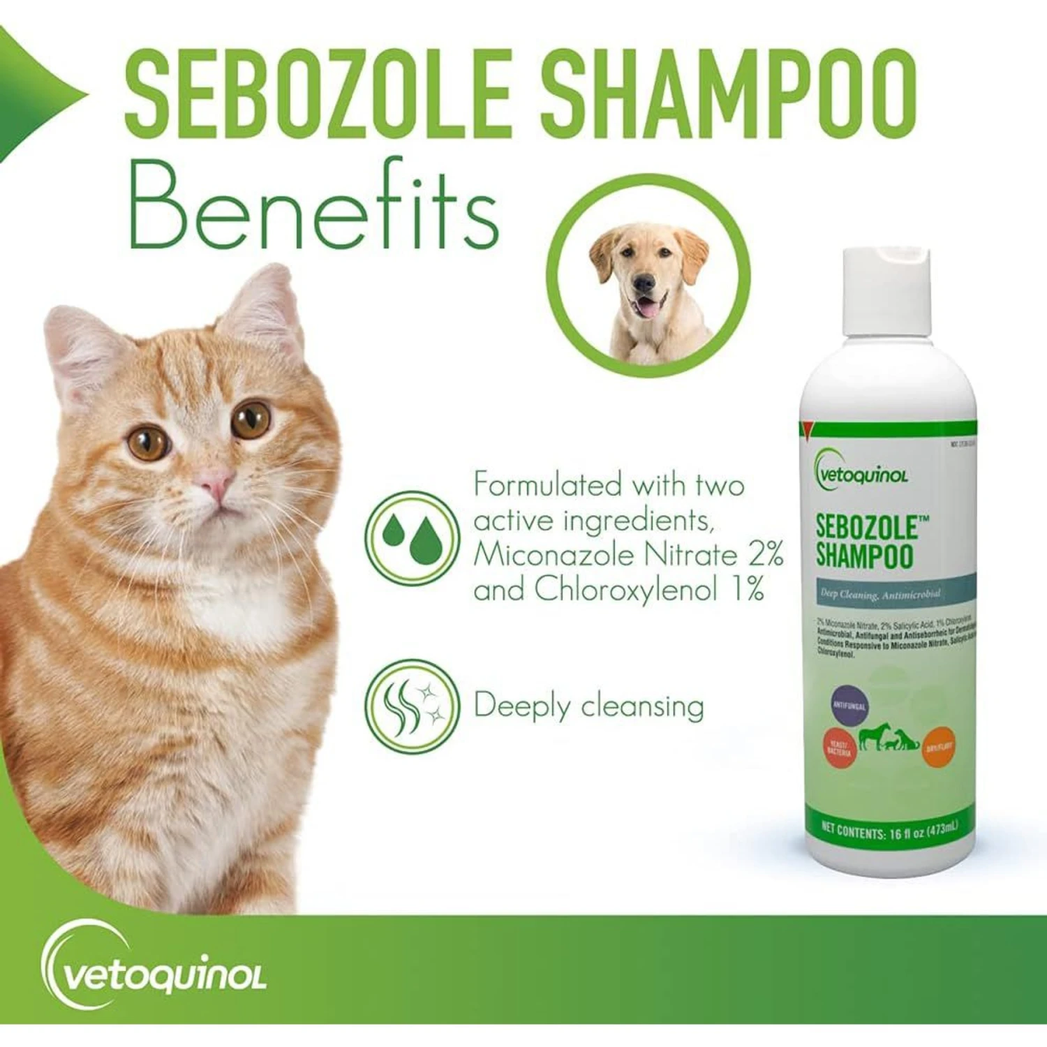 Vetoquinol Sebozole Shampoo For Dogs & Cats 3 Vetoquinol Sebozole Shampoo For Dogs & Cats - Image 3
