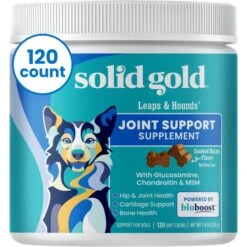 Solid Gold Leaps & Hounds Joint Health Chews Supplement For Dogs, 120 Count