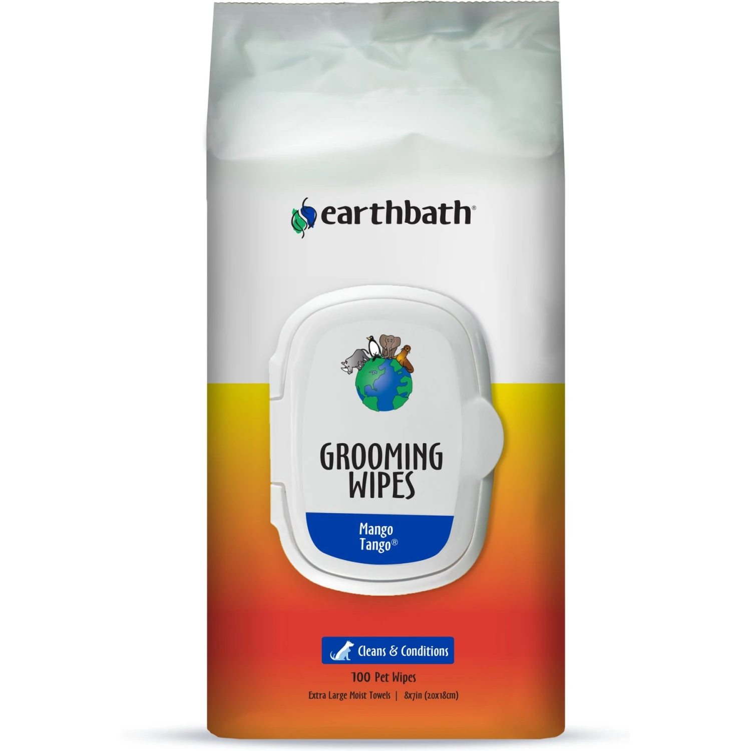 Earthbath Mango Tango Cat & Dog Grooming Wipes, 100 Count 1 Earthbath Mango Tango Cat & Dog Grooming Wipes, 100 Count