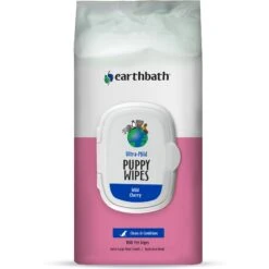 Earthbath Ultra-Mild Wild Cherry Scented Puppy Grooming Wipes