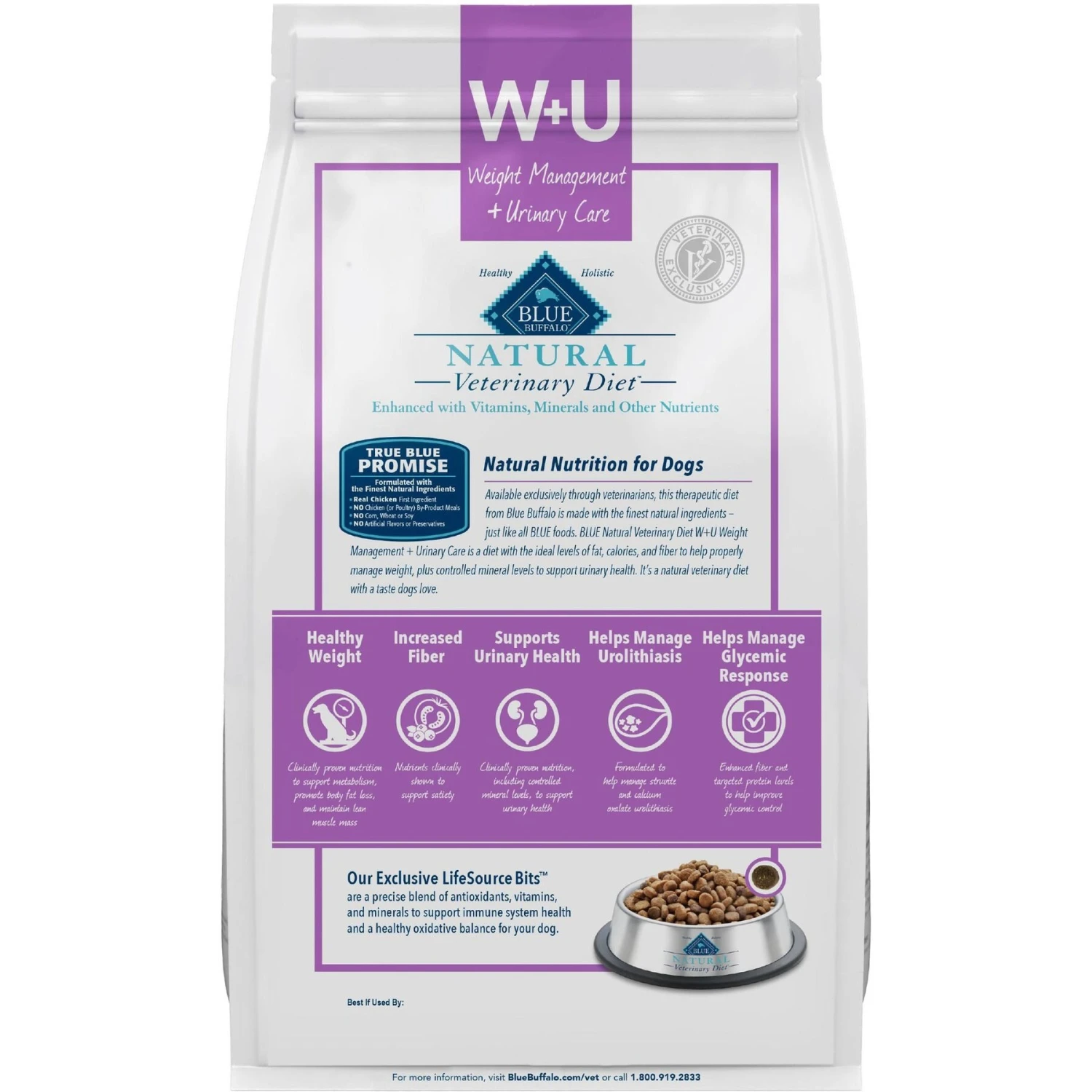 Blue Buffalo Natural Veterinary Diet W+U Weight Management + Urinary Care Dry Dog Food 2 Blue Buffalo Natural Veterinary Diet W+U Weight Management + Urinary Care Dry Dog Food - Image 2