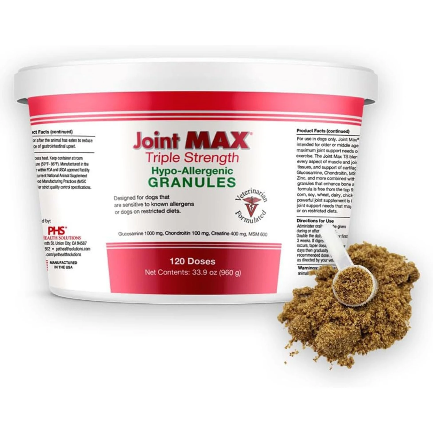 Joint MAX Triple Strength Hypo-Allergenic Granules For Dogs 1 Joint MAX Triple Strength Hypo-Allergenic Granules For Dogs
