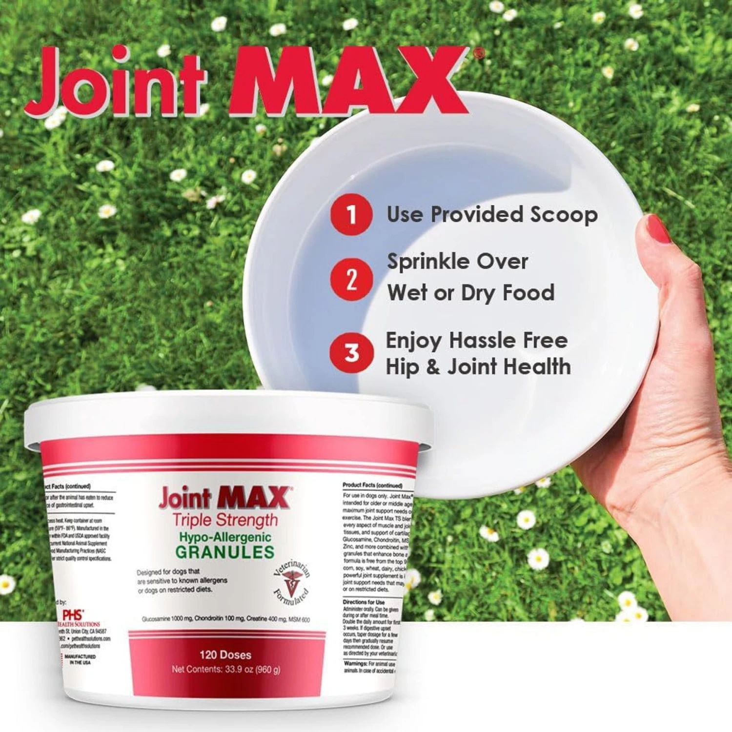 Joint MAX Triple Strength Hypo-Allergenic Granules For Dogs 6 Joint MAX Triple Strength Hypo-Allergenic Granules For Dogs - Image 6