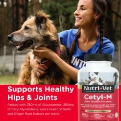 Nutri-Vet Advanced Cetyl-M Tablets Joint Supplement For Dogs -Pet Wellness 82420 PT4. AC SS1800 V1661972984