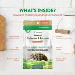 NaturVet Scoopables Advanced Probiotics & Enzymes Dog Digestive Supplement, 11-oz Bag -Pet Wellness 825038 PT7. AC SS1800 V1681999710