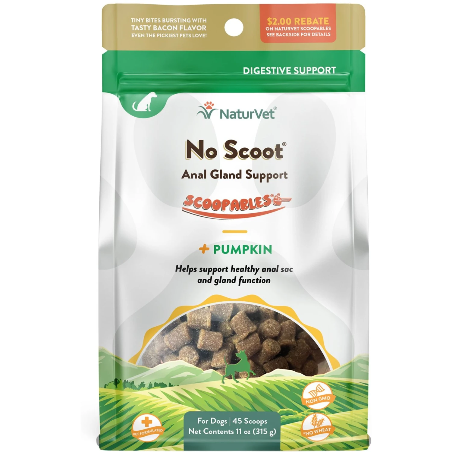NaturVet Scoopables No Scoot Anal Gland Support Dog Supplement, 11-oz Bag 1 NaturVet Scoopables No Scoot Anal Gland Support Dog Supplement, 11-oz Bag