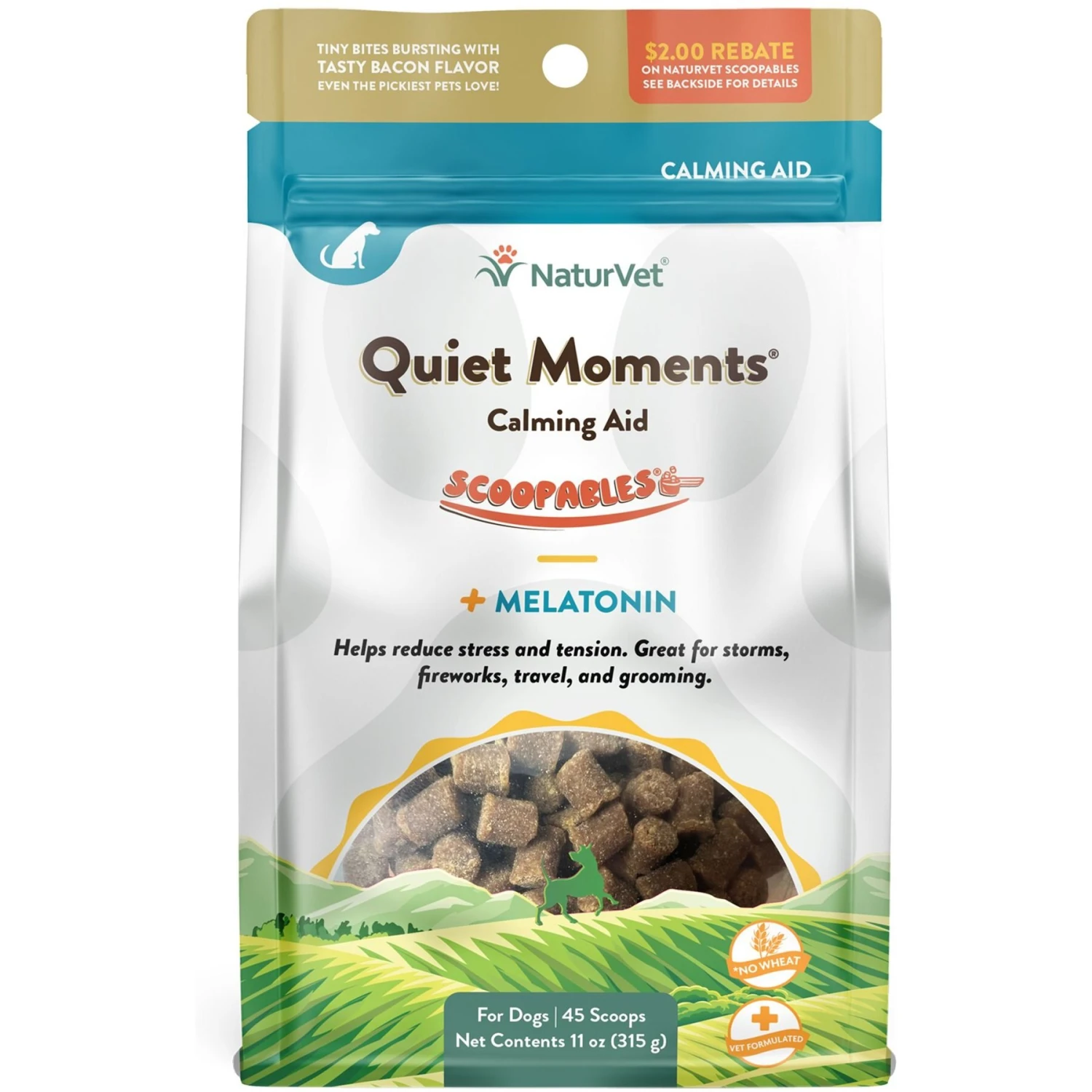 NaturVet Scoopables Quiet Moments Calming Aid Dog Supplement, 11-oz Bag 1 NaturVet Scoopables Quiet Moments Calming Aid Dog Supplement, 11-oz Bag