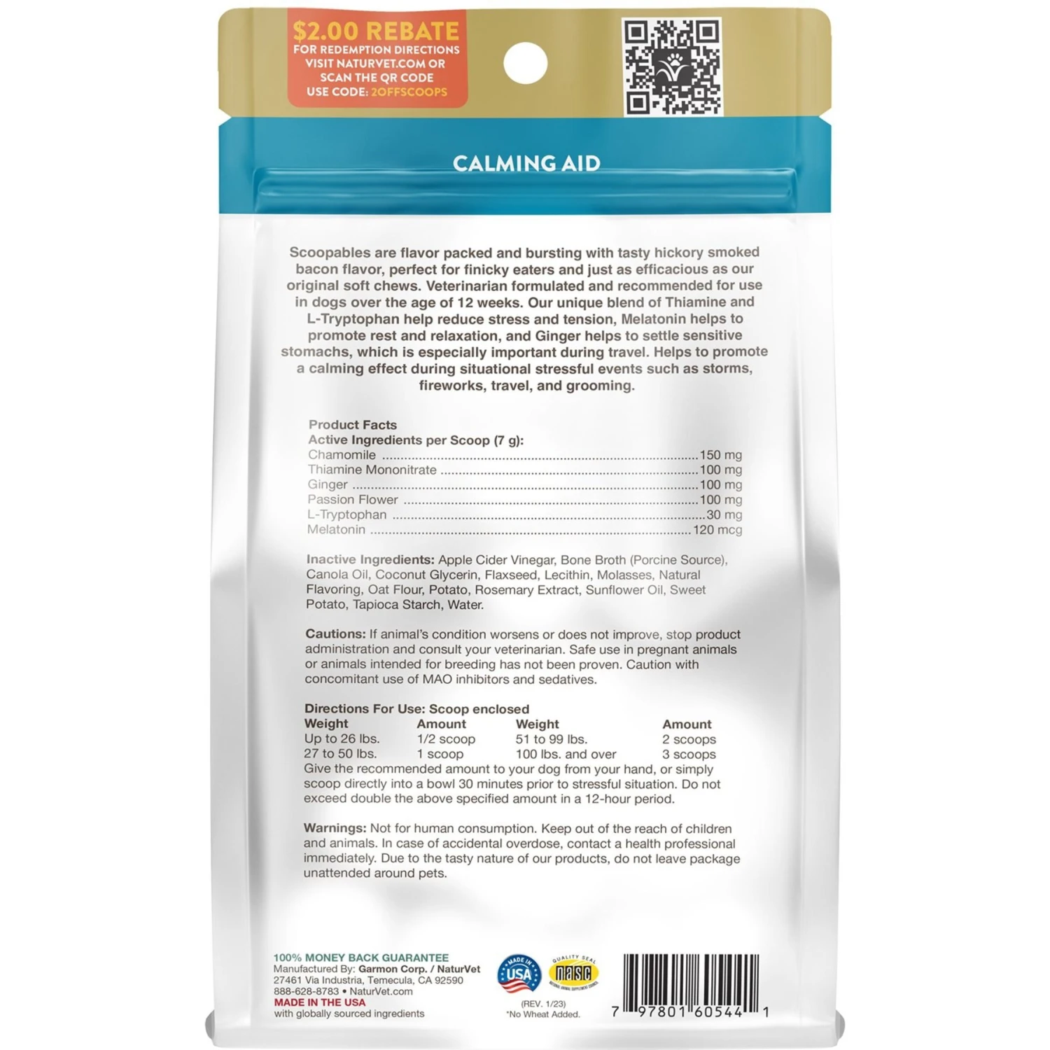 NaturVet Scoopables Quiet Moments Calming Aid Dog Supplement, 11-oz Bag 2 NaturVet Scoopables Quiet Moments Calming Aid Dog Supplement, 11-oz Bag - Image 2