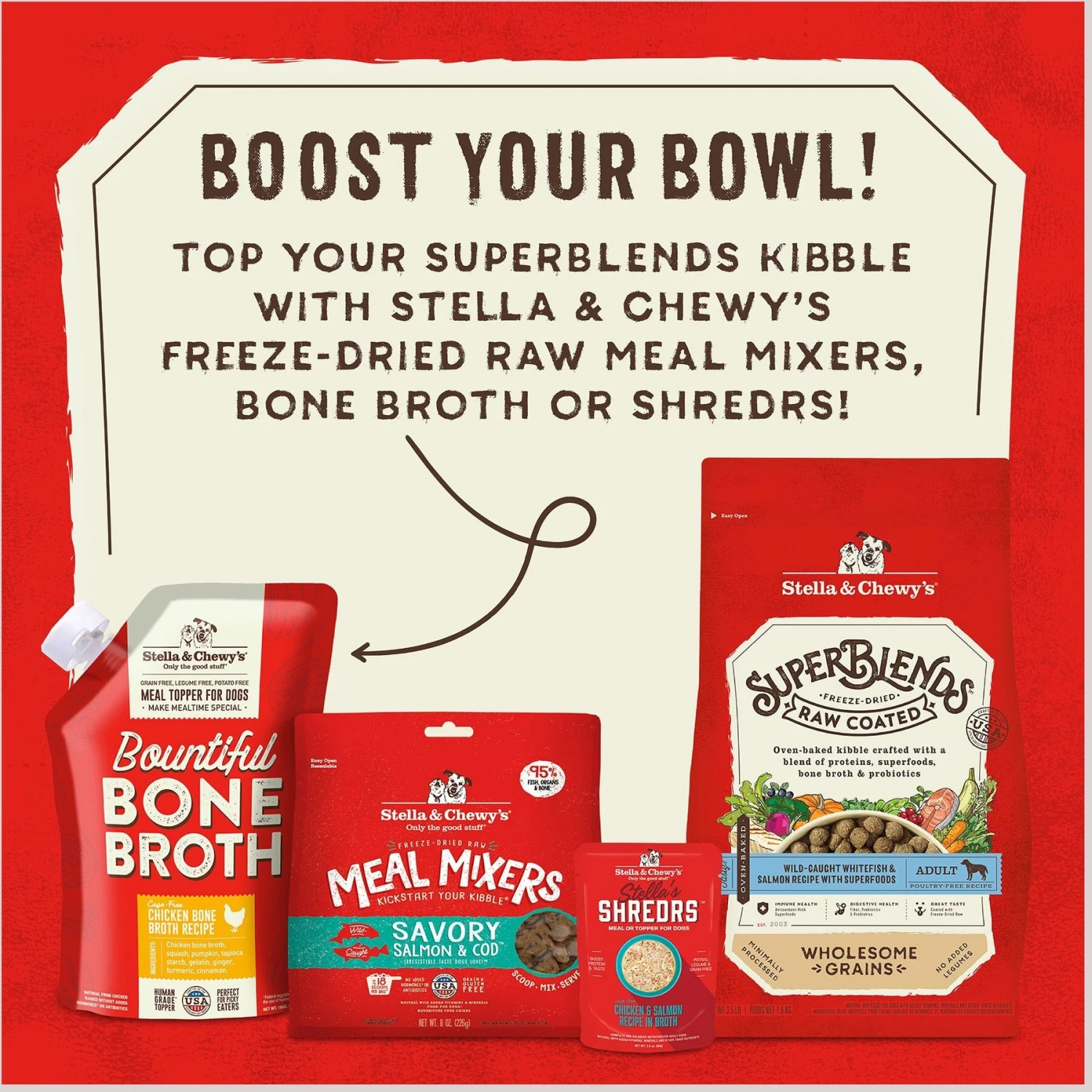 Stella & Chewy's SuperBlends Raw Coated Wholesome Grains Wild-Caught Whitefish & Salmon Recipe With Superfoods Dry Dog Food 5 Stella & Chewy's SuperBlends Raw Coated Wholesome Grains Wild-Caught Whitefish & Salmon Recipe With Superfoods Dry Dog Food - Image 5