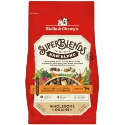 Stella & Chewy's SuperBlends Raw Blend Wholesome Grains Grass-Fed Beef, Beef Liver & Lamb Recipe With Superfoods Dry Dog Food